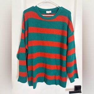 Pink Lily Knit Women’s Striped Matching Set, Size Small, Oversized Lounge Set